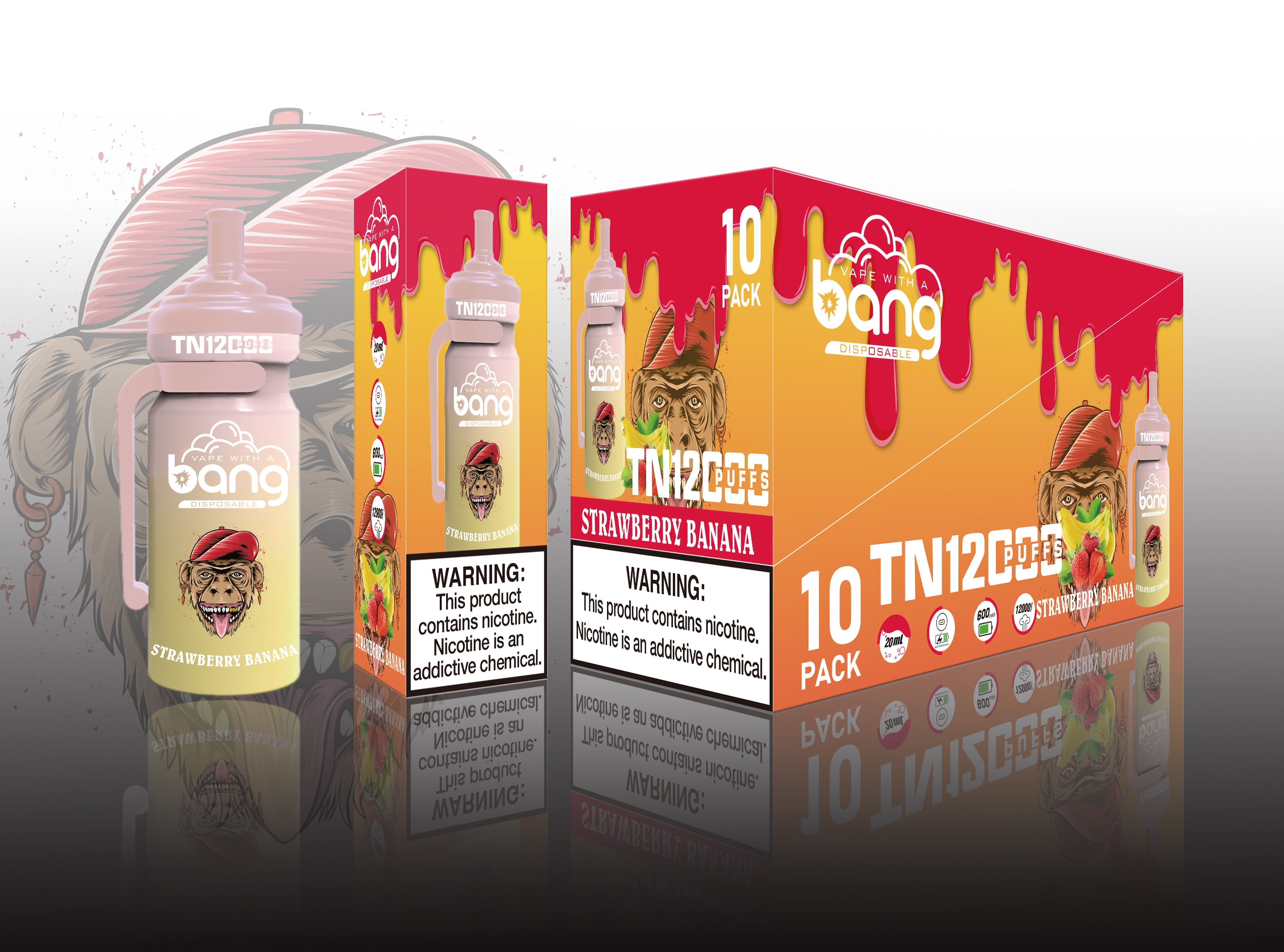 Factory Wholesale I Vape High Quality Tornado Digital Box 12000 Puffs Bang NT12000 Puffs Pod with Mesh Coil Disposable Vape