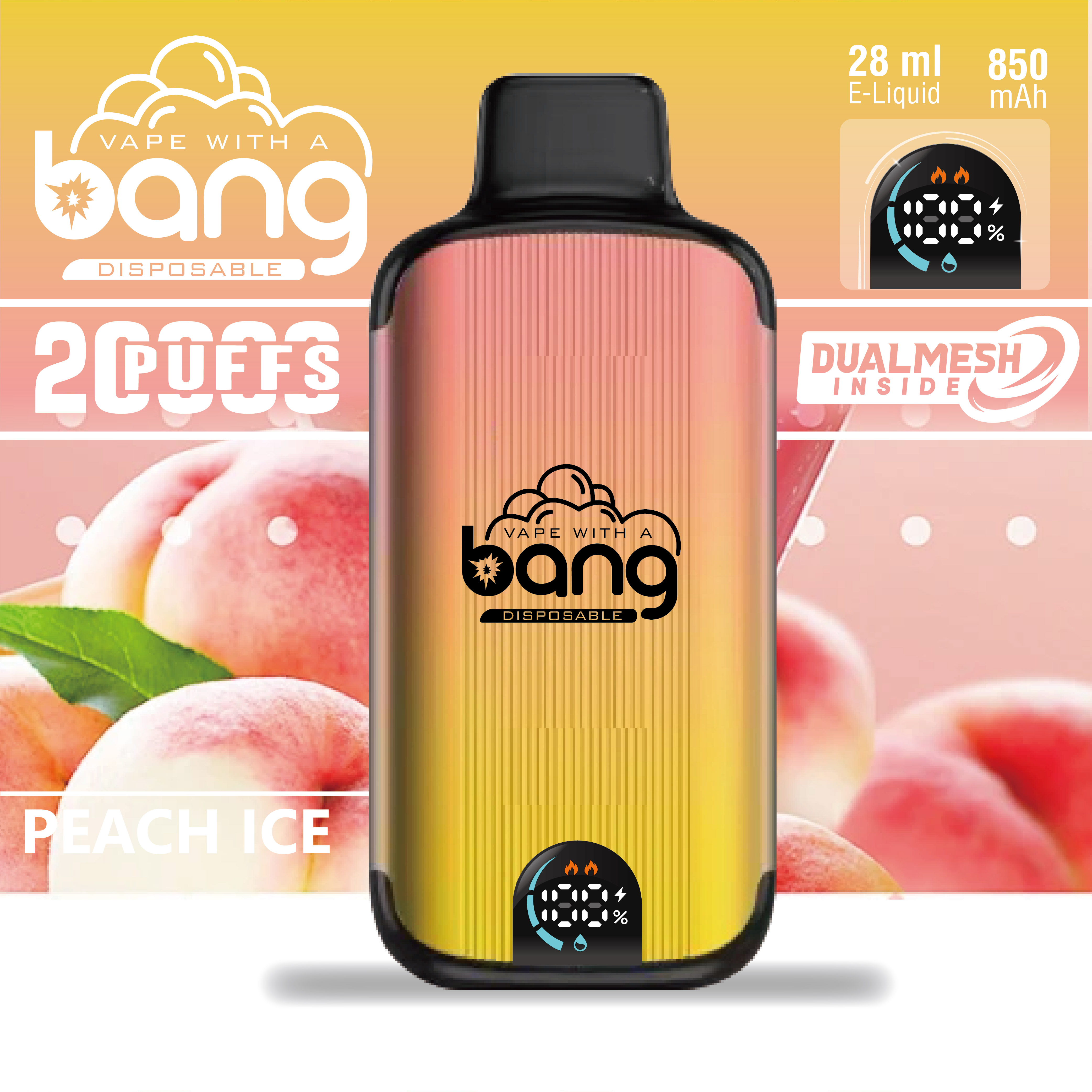 Hot Sell Bang Disposable Vape Original Randm Tornado Digital Smart Screen 20000Puffs