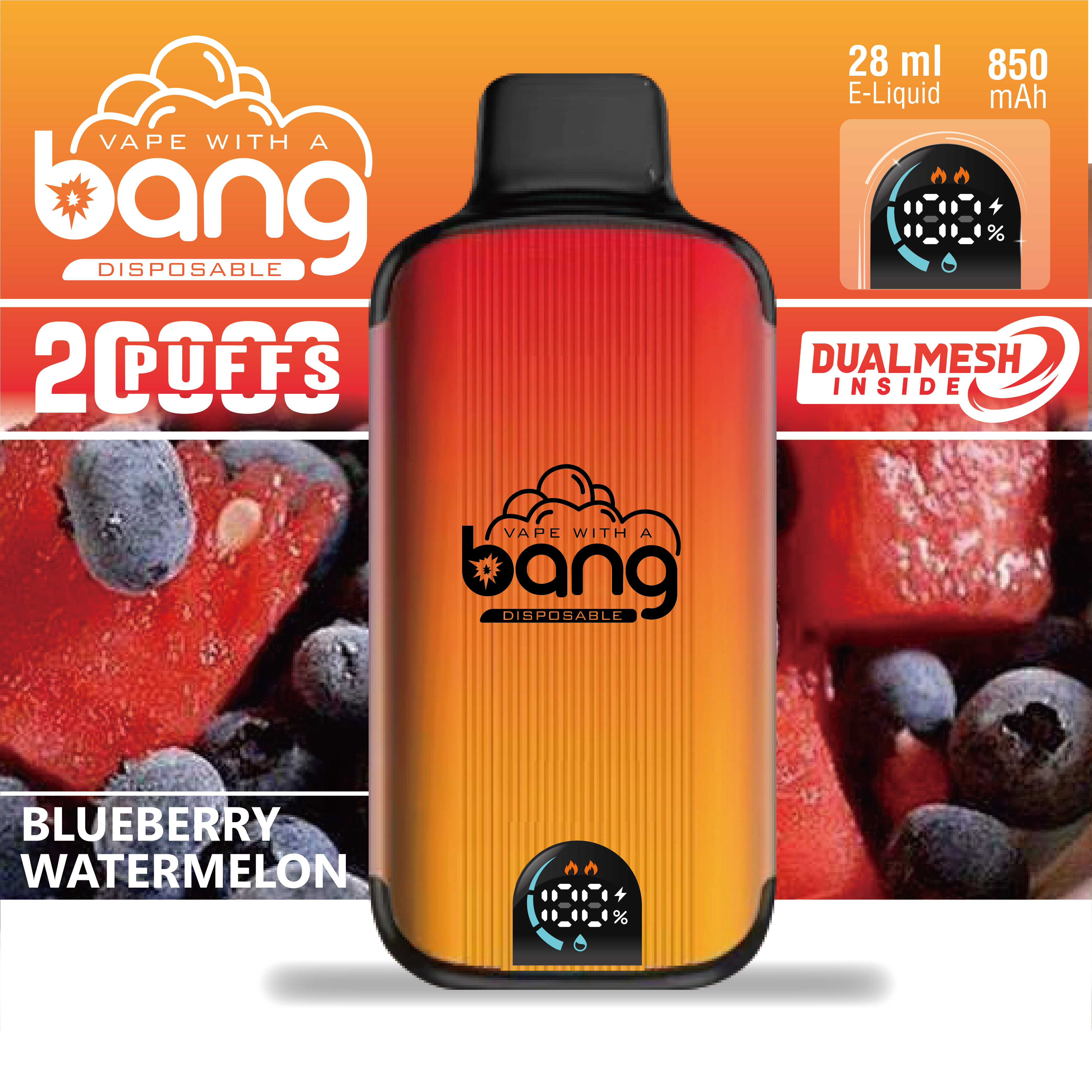 Hot Sell Bang Disposable Vape Original Randm Tornado Digital Smart Screen 20000Puffs