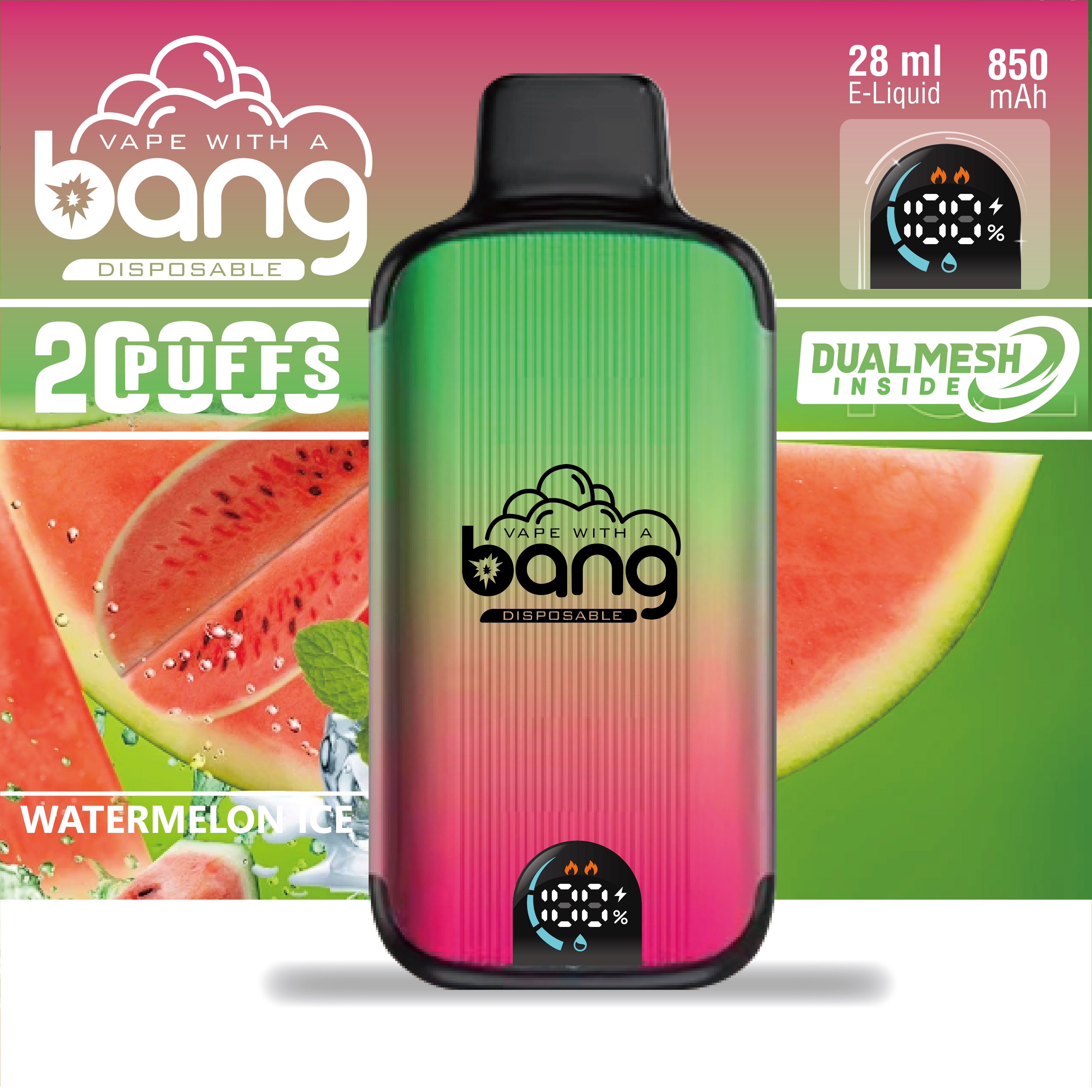 Hot Sell Bang Disposable Vape Original Randm Tornado Digital Smart Screen 20000Puffs