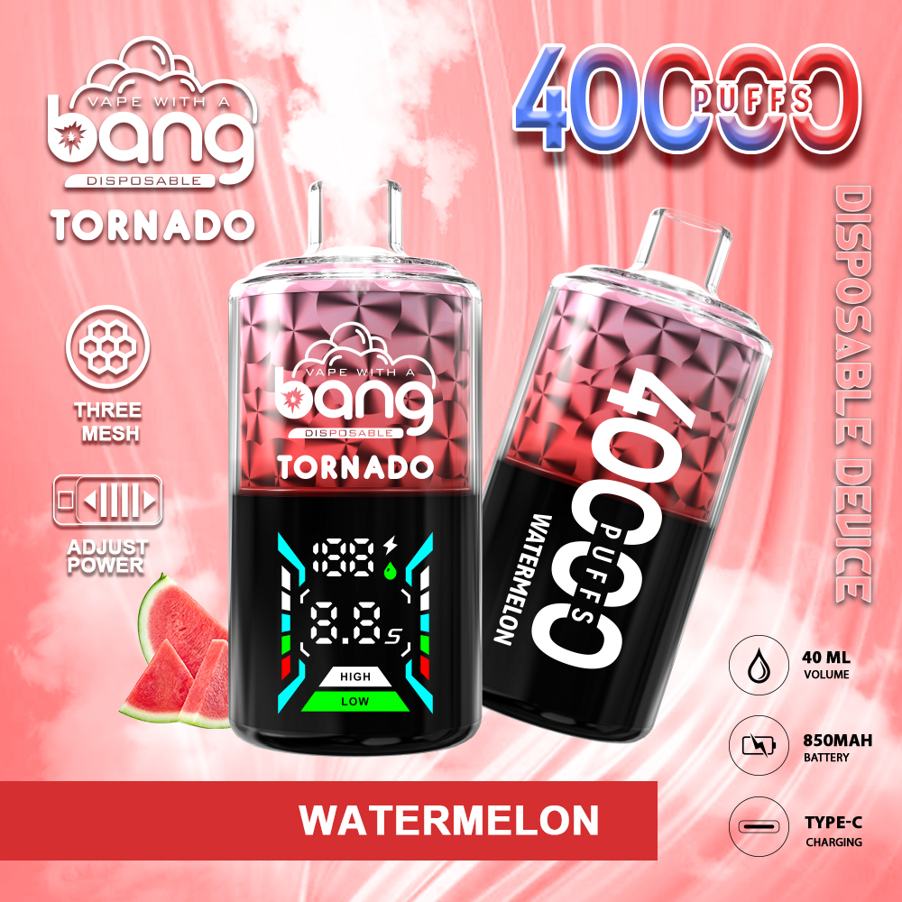 Hot Product Triple Mesh Coil Wholesale I Vape Tornado Bang 40000 Puffs Disposable E Vape Big Display Screen Cigarette