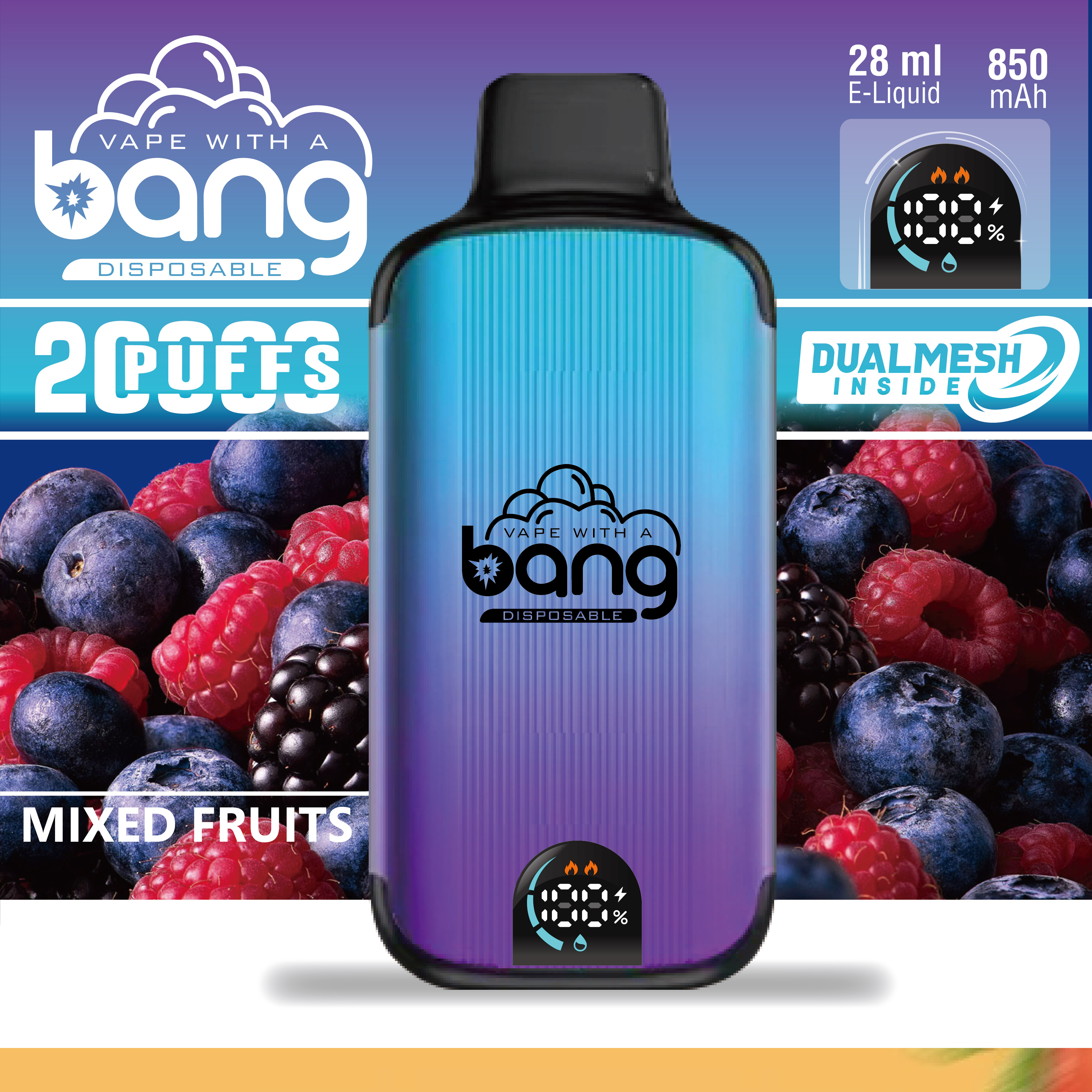 Hot Sell Bang Disposable Vape Original Randm Tornado Digital Smart Screen 20000Puffs