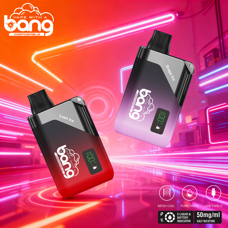 Original Bang Vape 20K Disposable Ecigarettes Smoking 20000 Puff Vaper Mesh Coil E Hookah Charger Digital Display